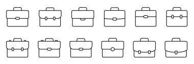 Business bag icon, briefcase vector icon. Suitcase, portfolio symbol, linear style pictogram isolated on white. Stock vector illustration.