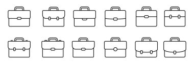 Business bag icon, briefcase vector icon. Suitcase, portfolio symbol, linear style pictogram isolated on white.