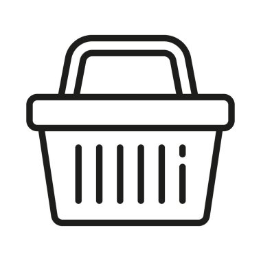 Shopping basket line icon - vector illustration. Shop cart, bag, online purchase, retail vector illustration design on white background.