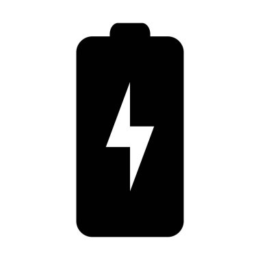 Battery icon with lightning bolt sign. Battery charging icon with lightning bolt symbol.