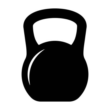Kettlebell ikonu. Egzersiz uygulamaları ve web siteleri için ağırlık simgesi, eğitim ekipmanları düz vektör simgesi.