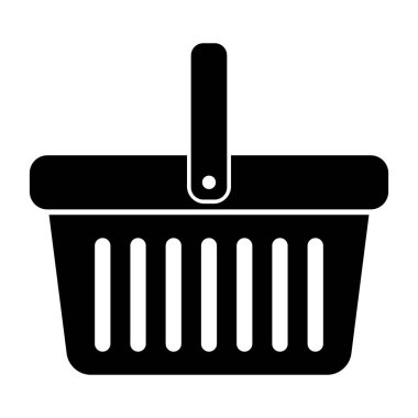 Alışveriş sepeti ikonu - vektör çizimi. Alışveriş arabası, çanta, çevrimiçi satın alma, beyaz arka planda perakende vektör çizimi tasarımı.