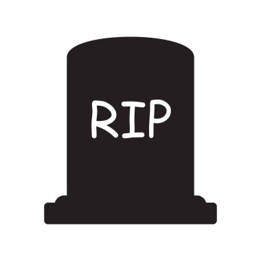 Rip grave icon vector. Funeral gravestone icon. Tombstone icon. 