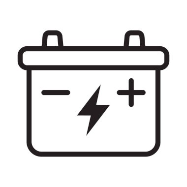 Car battery icon collection. Energy power accumulator. Automotive charge sign. Auto battery symbols isolated on white background. Vector illustration.