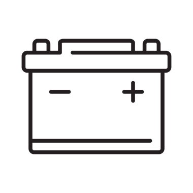 Car battery icon collection. Energy power accumulator. Automotive charge sign. Auto battery symbols isolated on white background. Vector illustration.