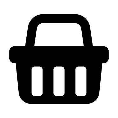 Alışveriş sepeti ikonu - vektör çizimi. Alışveriş arabası, çanta, çevrimiçi satın alma, beyaz arka planda perakende vektör çizimi tasarımı.