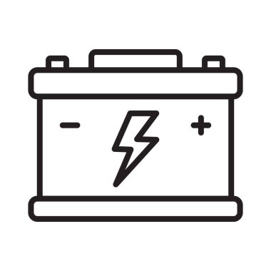 Car battery icon collection. Energy power accumulator. Automotive charge sign. Auto battery symbols isolated on white background. Vector illustration.