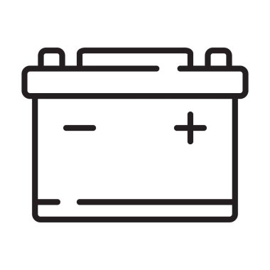 Car battery icon collection. Energy power accumulator. Automotive charge sign. Auto battery symbols isolated on white background. Vector illustration.