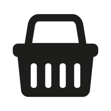 Alışveriş sepeti ikonu - vektör çizimi. Alışveriş arabası, çanta, çevrimiçi satın alma, beyaz arka planda perakende vektör çizimi tasarımı.