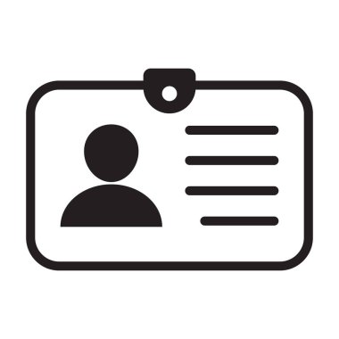 Id card icon. Id card badge icon. Identification card, driver's license icon. Vector illustration.