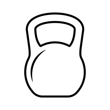 Kettlebell çizgisi simgesi. Egzersiz uygulamaları ve web siteleri için ağırlık simgesi, eğitim ekipmanları düz vektör simgesi.