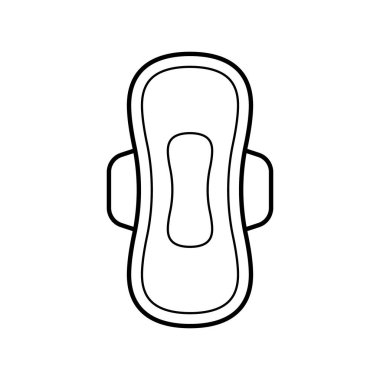 Sanitary pad with wings icon. Feminine hygiene pad icon isolated on white background.