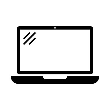 Boş ekranlı dizüstü bilgisayar simgesi vektörü.