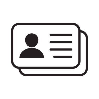 Id card icon. Id card badge icon. Identification card, driver's license icon. Vector illustration.