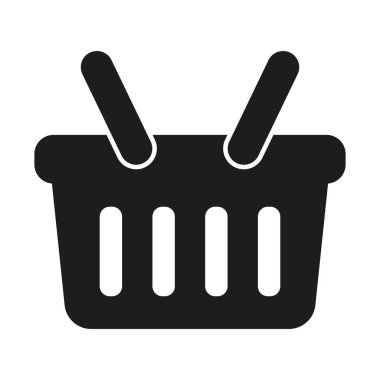 Alışveriş sepeti ikonu - vektör çizimi. Alışveriş arabası, çanta, çevrimiçi satın alma, beyaz arka planda perakende vektör çizimi tasarımı.