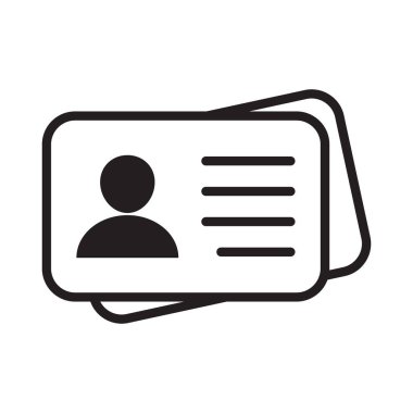 Id card icon. Id card badge icon. Identification card, driver's license icon. Vector illustration.