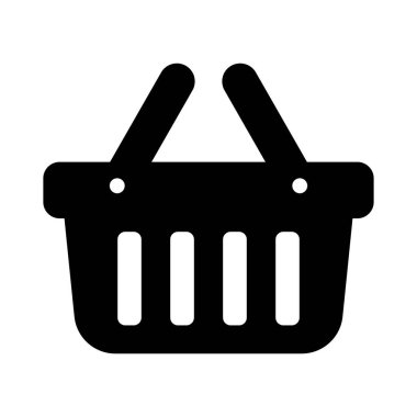 Alışveriş sepeti ikonu - vektör çizimi. Alışveriş arabası, çanta, çevrimiçi satın alma, beyaz arka planda perakende vektör çizimi tasarımı.