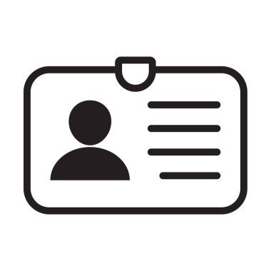 Id card icon. Id card badge icon. Identification card, driver's license icon. Vector illustration.