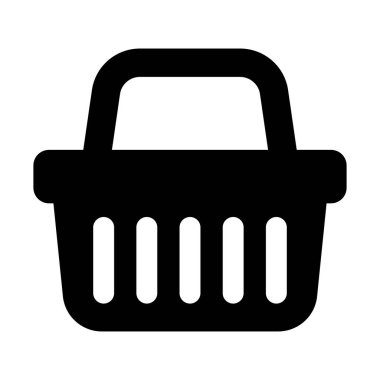 Alışveriş sepeti ikonu - vektör çizimi. Alışveriş arabası, çanta, çevrimiçi satın alma, beyaz arka planda perakende vektör çizimi tasarımı.