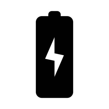 Battery icon with lightning bolt sign. Battery charging icon with lightning bolt symbol.
