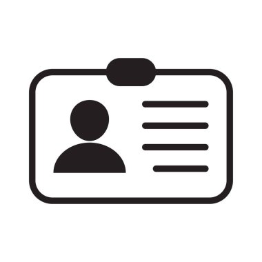 Id card icon. Id card badge icon. Identification card, driver's license icon. Vector illustration.