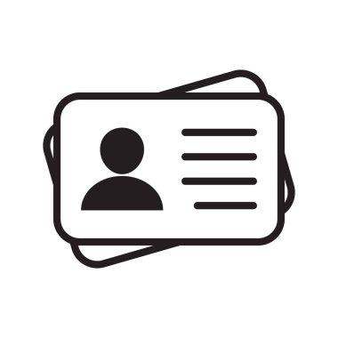 Id card icon. Id card badge icon. Identification card, driver's license icon. Vector illustration.