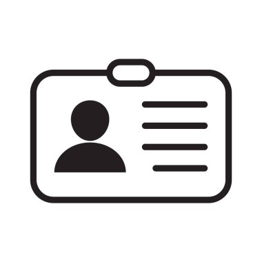 Id card icon. Id card badge icon. Identification card, driver's license icon. Vector illustration.
