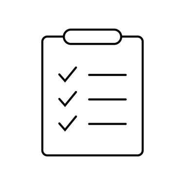 Clipboard and checklist icon. Project management, questionnaire line icon. To do list vector icon for web site and app design.