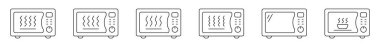 Microwave oven thin line icon. Kitchen appliance icon. Simple microwave oven icon for templates, web design and infographics.