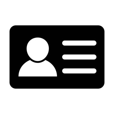 Id card icon. Id card badge icon. Identification card, driver's license icon. Vector illustration.