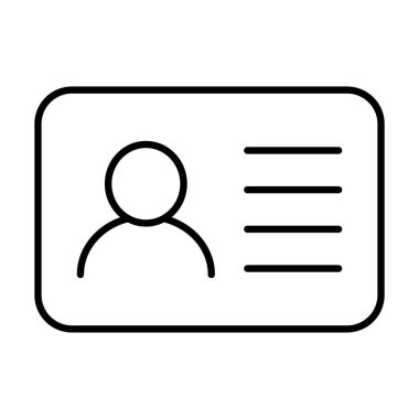 Id card icon. Id card badge icon. Identification card, driver's license icon. Vector illustration.
