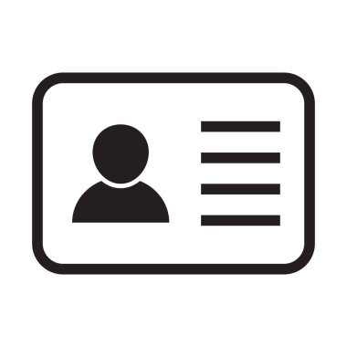 Id card icon. Id card badge icon. Identification card, driver's license icon. Vector illustration.