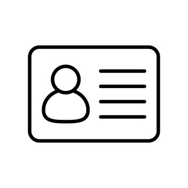 Id card icon. Id card badge icon. Identification card, driver's license icon. Vector illustration.