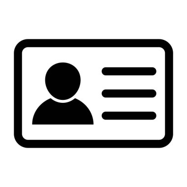 Id card icon. Id card badge icon. Identification card, driver's license icon. Vector illustration.