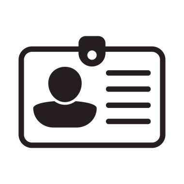 Id card icon. Id card badge icon. Identification card, driver's license icon. Vector illustration.