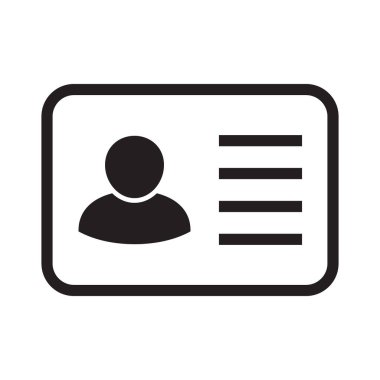 Id card icon. Id card badge icon. Identification card, driver's license icon. Vector illustration.