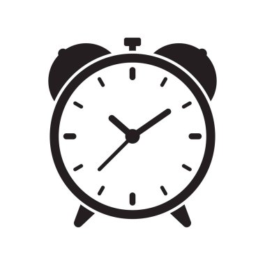 Alarm clock icon vector illustration, retro alarm clock.