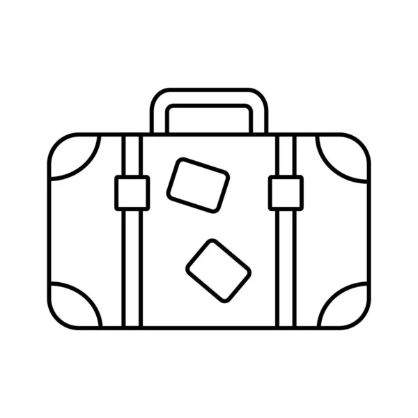 Luggage Icon Retro Suitcase Line Icon Vacation Travel Concept Equipment — Stockvektor