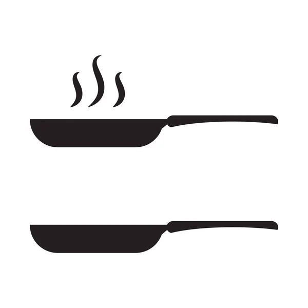 Frying Pan Vector Icon Isolated Frying Pan Black Sign — Stock Vector