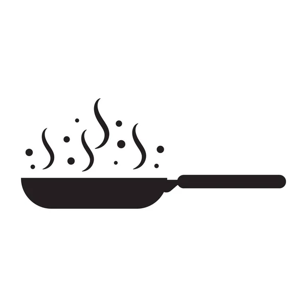 Frying Pan Vector Icon Isolated Frying Pan Black Sign — Stockvektor