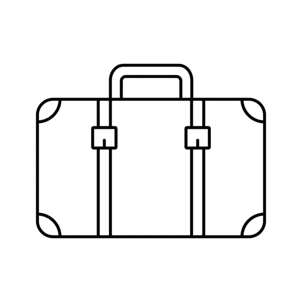 Gepäcksymbol Retro Koffer Linie Symbol Ausstattung Des Ferienreisekonzepts — Stockvektor