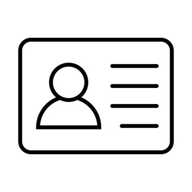 Id card icon. Id card badge icon. Identification card, driver's license icon. Vector illustration.