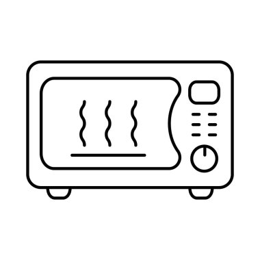 Mikrodalga fırın ikonu. Mutfak aleti ikonu. Şablonlar, web tasarımı ve bilgi grafikleri için basit mikrodalga fırın simgesi.