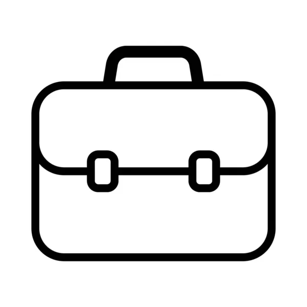 Briefcase Icon Business Bag Icon Suitcase Portfolio Symbol Linear Style — Stok Vektör