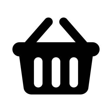 Alışveriş sepeti ikonu - vektör çizimi. Alışveriş arabası, çanta, çevrimiçi satın alma, beyaz arka planda perakende vektör çizimi tasarımı.