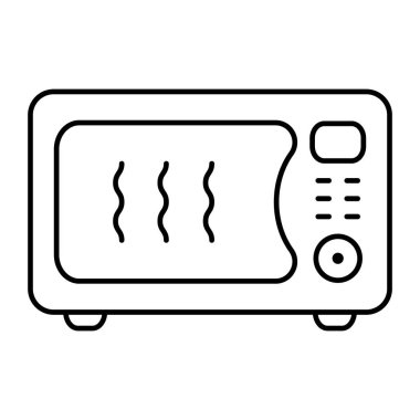 Mikrodalga fırın ikonu. Mutfak aleti ikonu. Şablonlar, web tasarımı ve bilgi grafikleri için basit mikrodalga fırın simgesi.