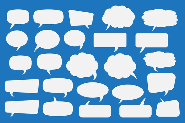 Conjunto Burbujas Habla Hable Texto Burbuja Caja Chat Dibujos Animados — Vector de stock