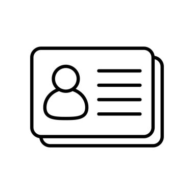 Id card icon. Id card badge icon. Identification card, driver's license icon. Vector illustration.