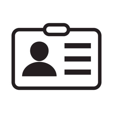 Id card icon. Id card badge icon. Identification card, driver's license icon. Vector illustration.