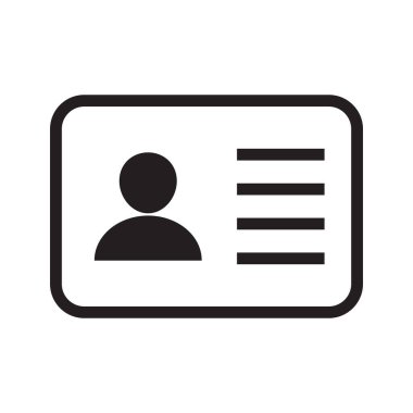 Id card icon. Id card badge icon. Identification card, driver's license icon. Vector illustration.